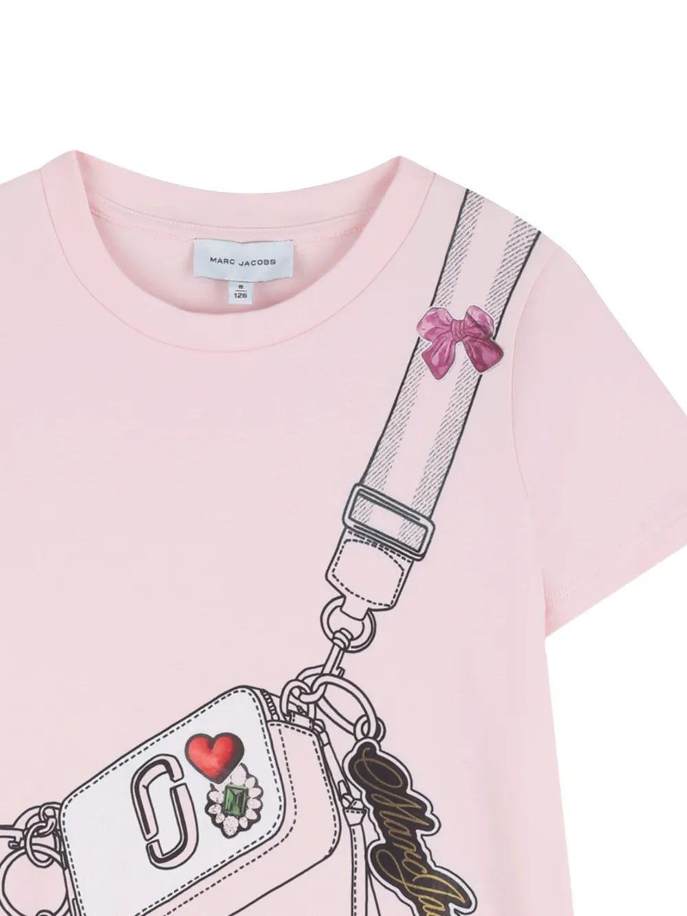 Платье с оборками и графичным принтом Marc Jacobs Kids, розовый — фото 3