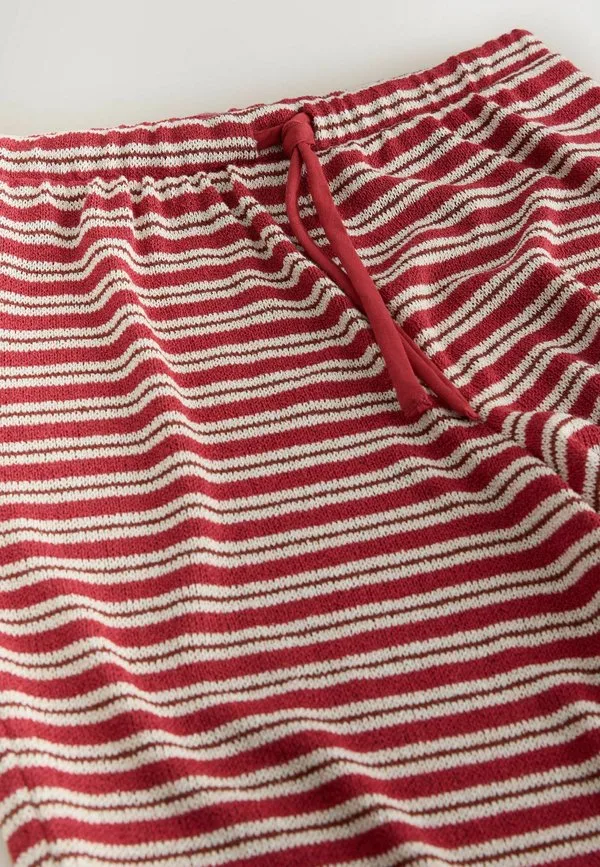 Брюки широкого кроя, модель «для невысоких девушек» Next, Red Ecru Stripe — фото 2