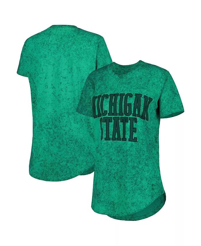 

Зеленая женская футболка Michigan State Spartans Southlawn, вытертая на солнце Pressbox