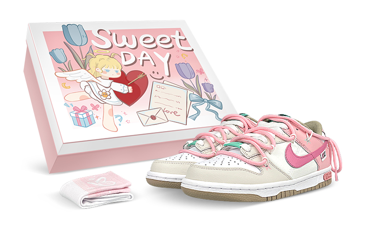 

Кроссовки Nike Dunk Skateboard Shoes Women's Low-Top White Pink