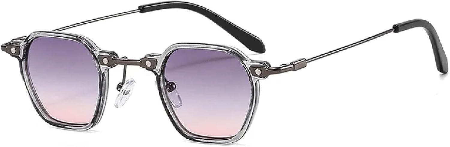 

Ретро-солнцезащитные очки в стиле стимпанк, круглые, для мужчин и женщин, с градиентными линзами, прозрачными линзами, винтажный дизайн, цвет океана TVTBBVV, Grey Greypink