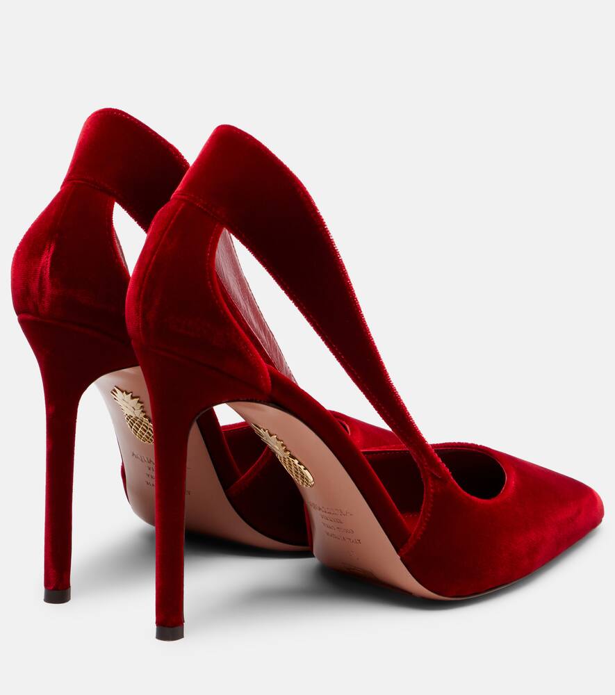 Туфли-лодочки Dangerous Liaisons 105 из бархата Aquazzura, Rosso — фото 2