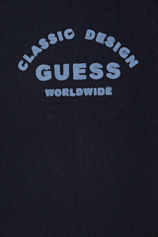 Детская хлопковая футболка Guess, темно-синий — фото 3