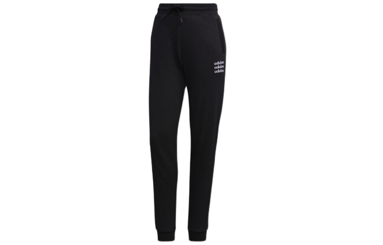 

Трикотажные спортивные штаны женские черные Adidas Neo