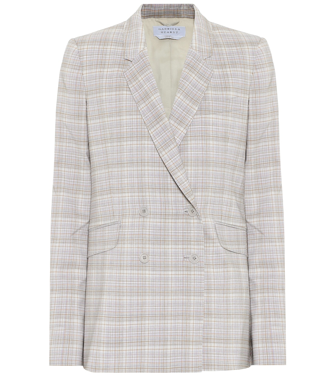 

Клетчатый блейзер из эластичной шерсти от Helena Gabriela Hearst, Grey Lavender Check