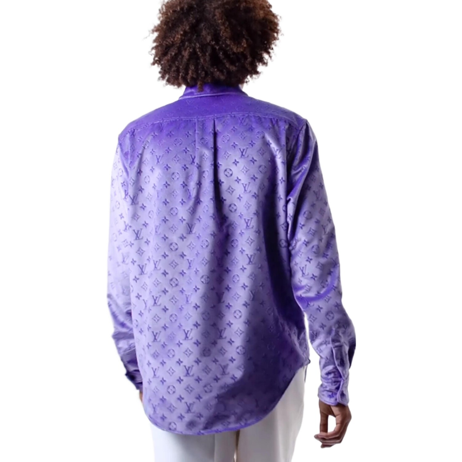 Новые квартальные продукты LV Shirt Men Purple Louis Vuitton, фиолетовый — фото 3