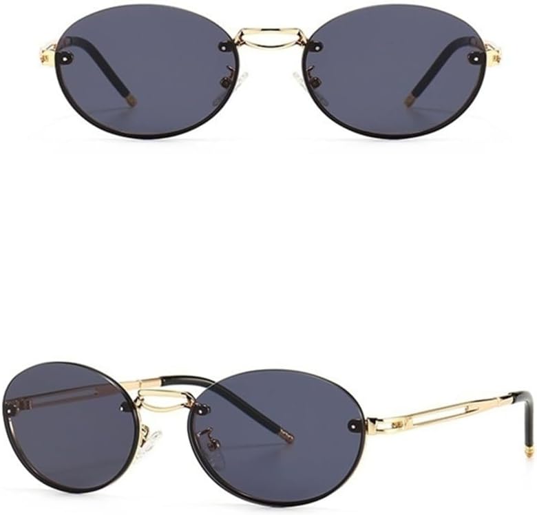 

Винтажные овальные солнцезащитные очки в металлической оправе для женщин, панк-очки для мужчин, стильные очки для вождения, женские очки с защитой от УФ-излучения UV400 HPIRME, 4