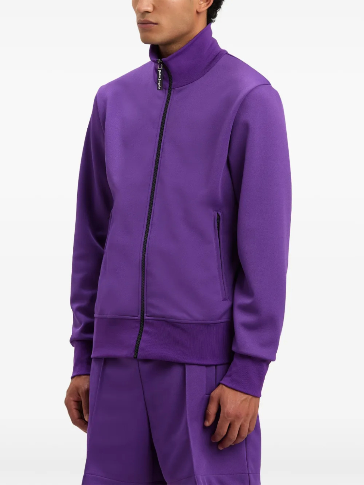 Palm Angels спортивная куртка на молнии с логотипом, фиолетовый — фото 2