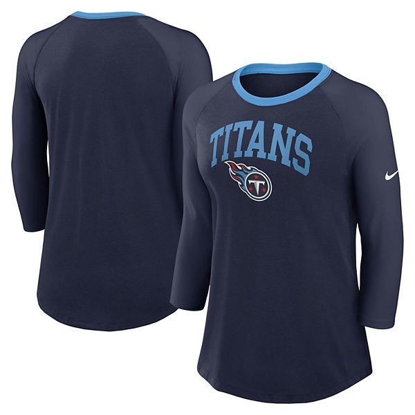 

Женская футболка с рукавом 3/4 Tennessee Titans цвета navy Nike, Синий, Женская футболка с рукавом 3/4 Tennessee Titans цвета navy Nike