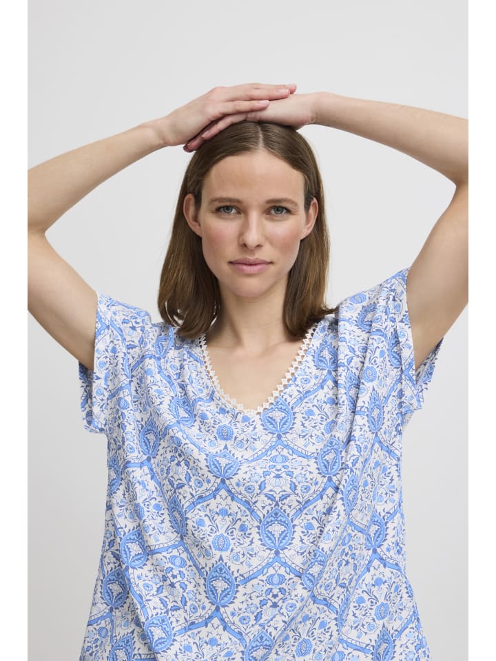 

Блузка с короткими рукавами BYHALBA свободного кроя в цвете Palace Blue Mix b. young