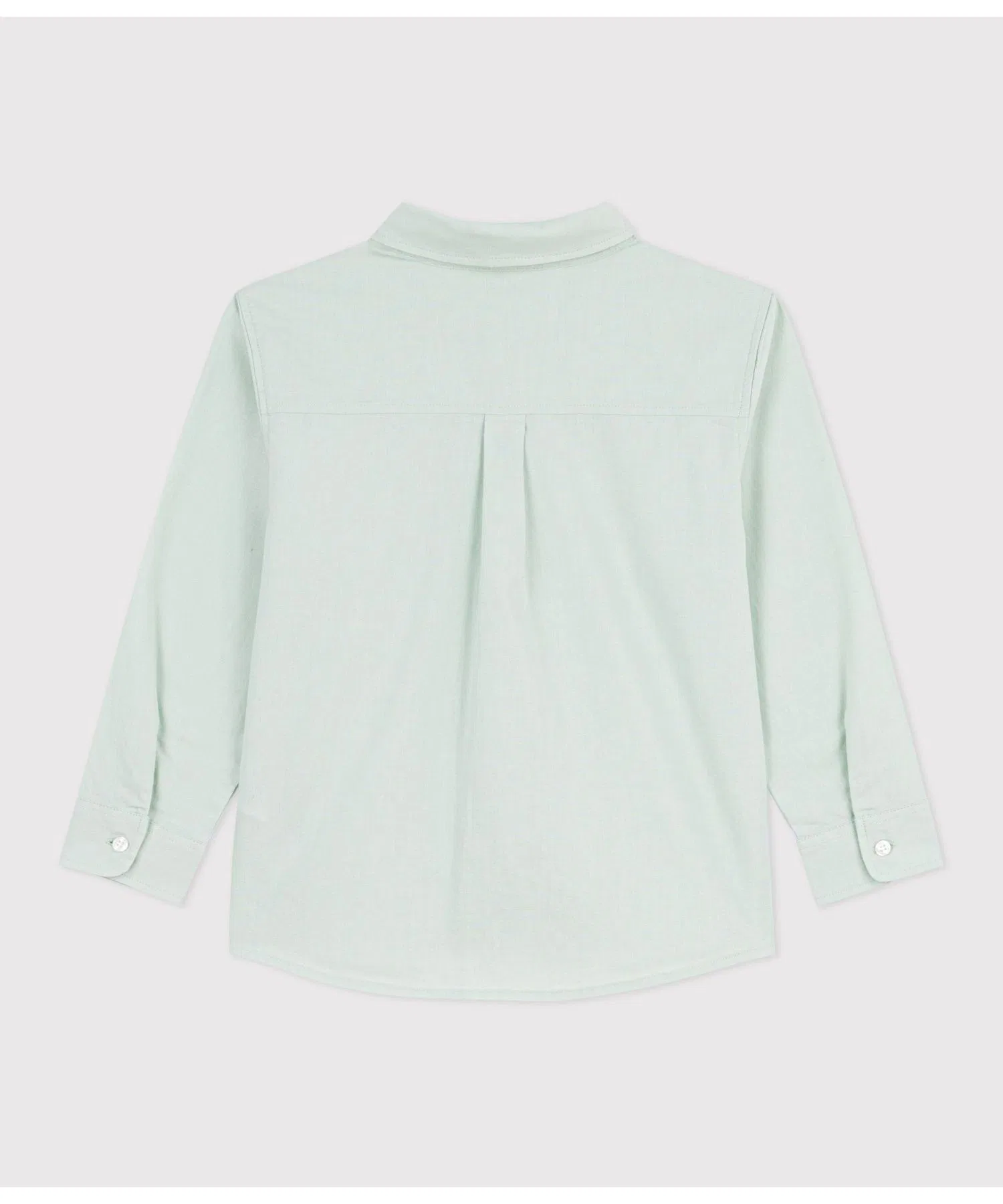 Детская рубашка из хлопка и льна PETIT BATEAU светло-зелёного цвета — фото 4