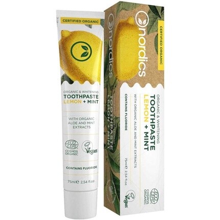 

Биоотбеливающая зубная паста Лимон и Мята 110г, Nordics Organic Care