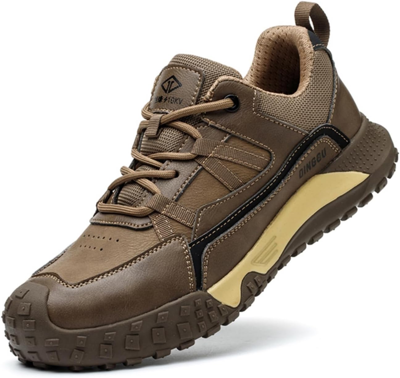 

Мужские прочные туфли с защитным носком, легкие, стойкие к проколам, противоскользящие, удобные, дышащие, шнуровка, низкие ботинки для строительства, работы на заводе, на открытом воздухе, повседневная носка, кроссовки Yrzhgdl, коричневый