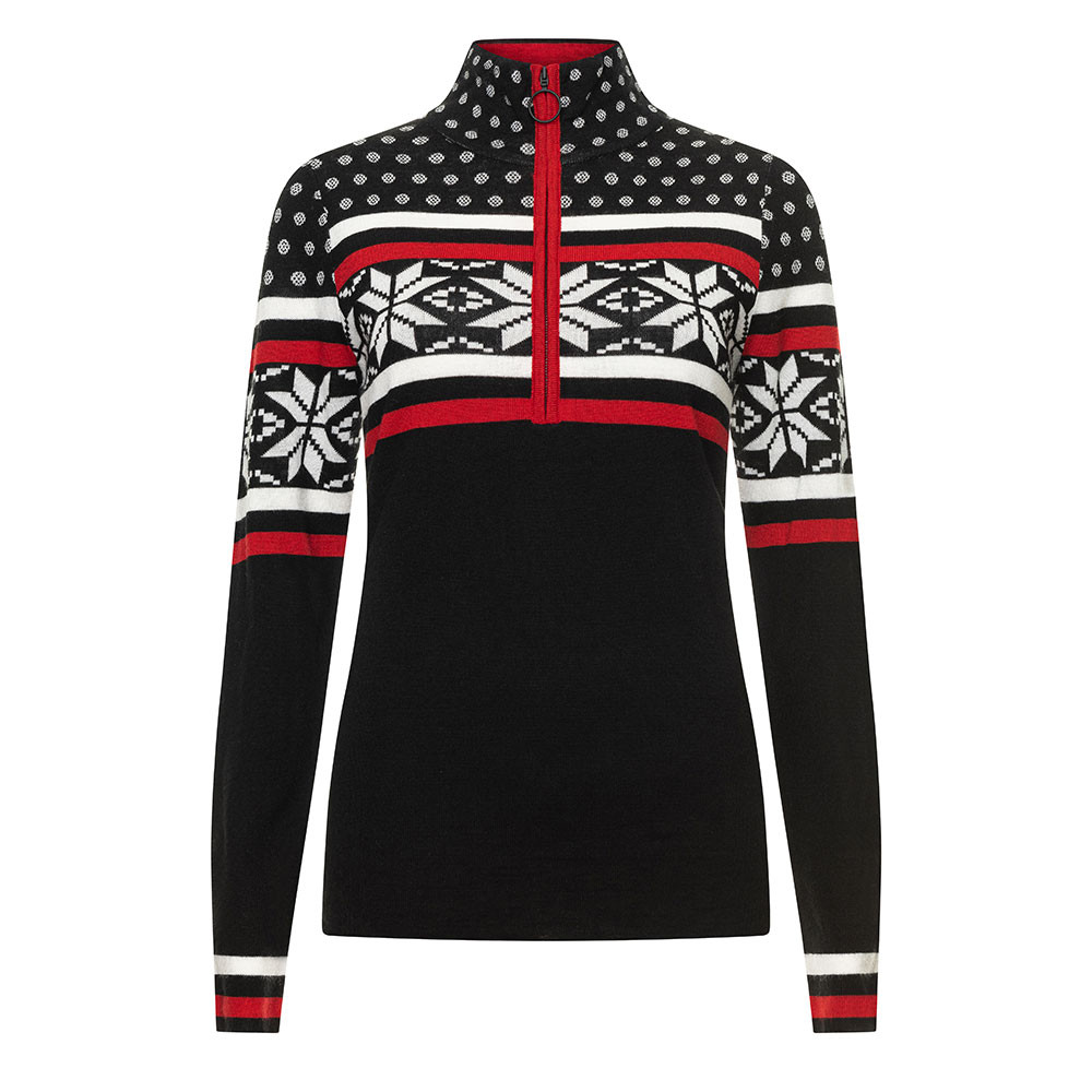 

Женский свитер Icelandic Magnolia с застежкой-молнией до середины груди, Black