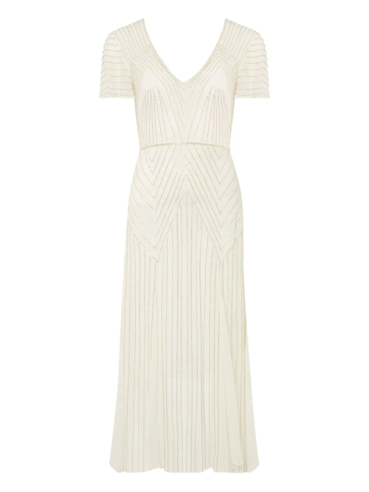 

Temperley London декорированное платье макси с V-образным вырезом, белый