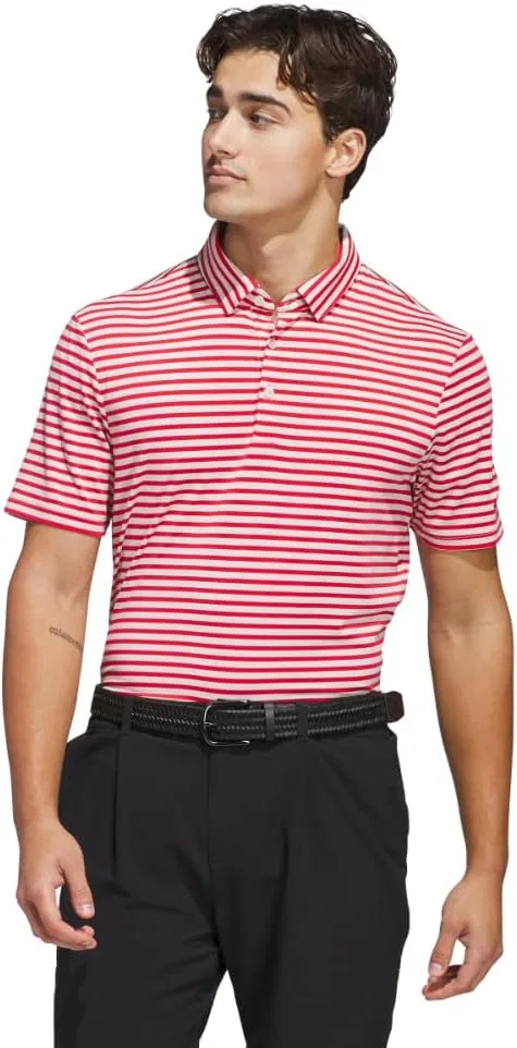 Поло мужское adidas Ultimate365 Heat.rdy Stripe, Alumina S20/Pure Ruby S25