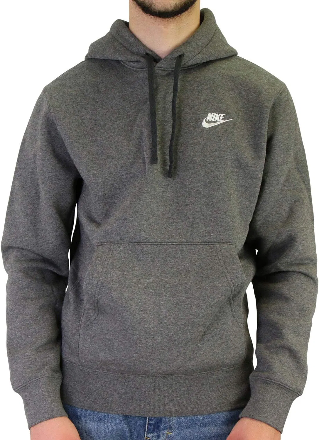 Флисовая худи Nike, Charcoal Heather/Anthracite/White