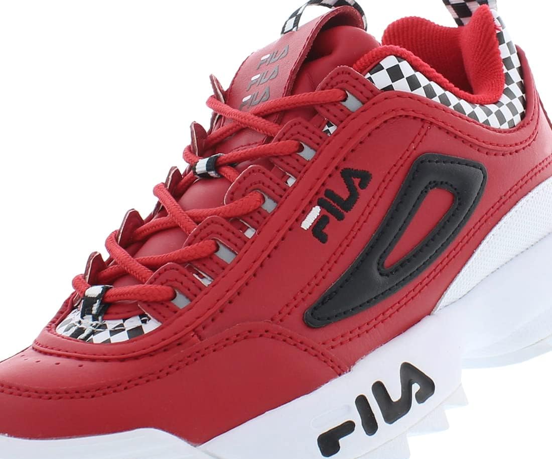 Кроссовки Fila Disruptor II Premium RT Checker для мальчиков, черный/красный — фото 2