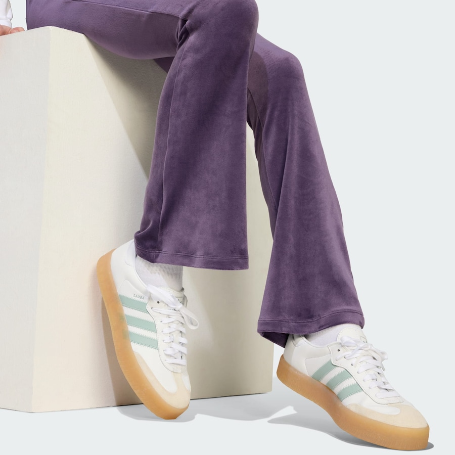 Расклешенные брюки ADIDAS ORIGINALS Velvet, темно-фиолетовый — фото 4