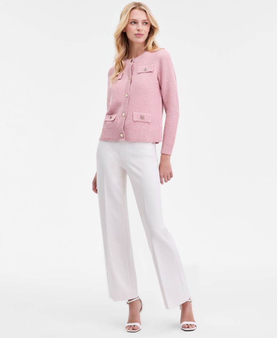 

Женские брюки средней посадки с широкими штанинами, надеваемые через голову Anne Klein, White Dove