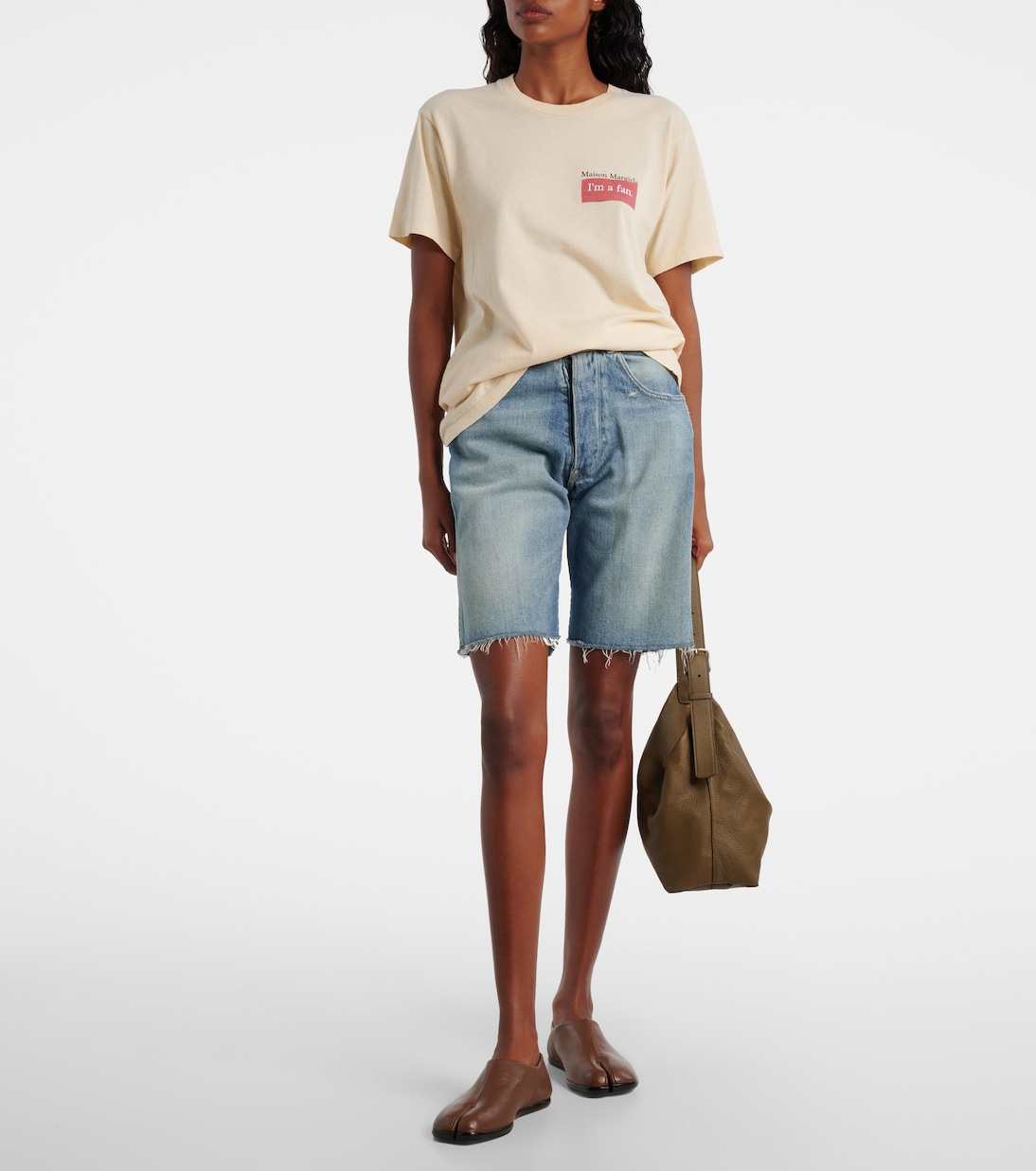 Футболка из хлопкового джерси с принтом Maison Margiela, Natural — фото 2
