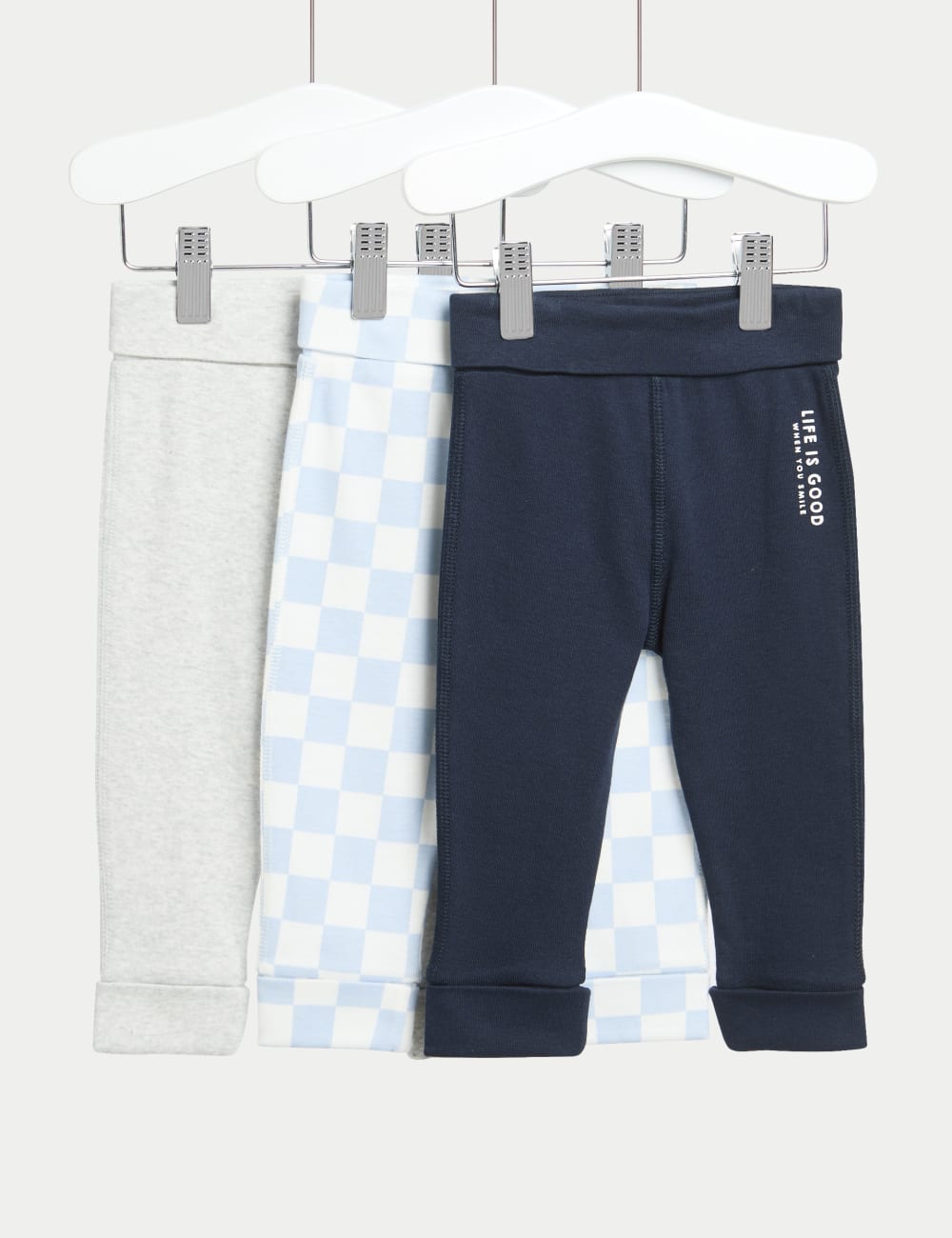 

3 пары леггинсов из чистого хлопка Marks & Spencer, синий