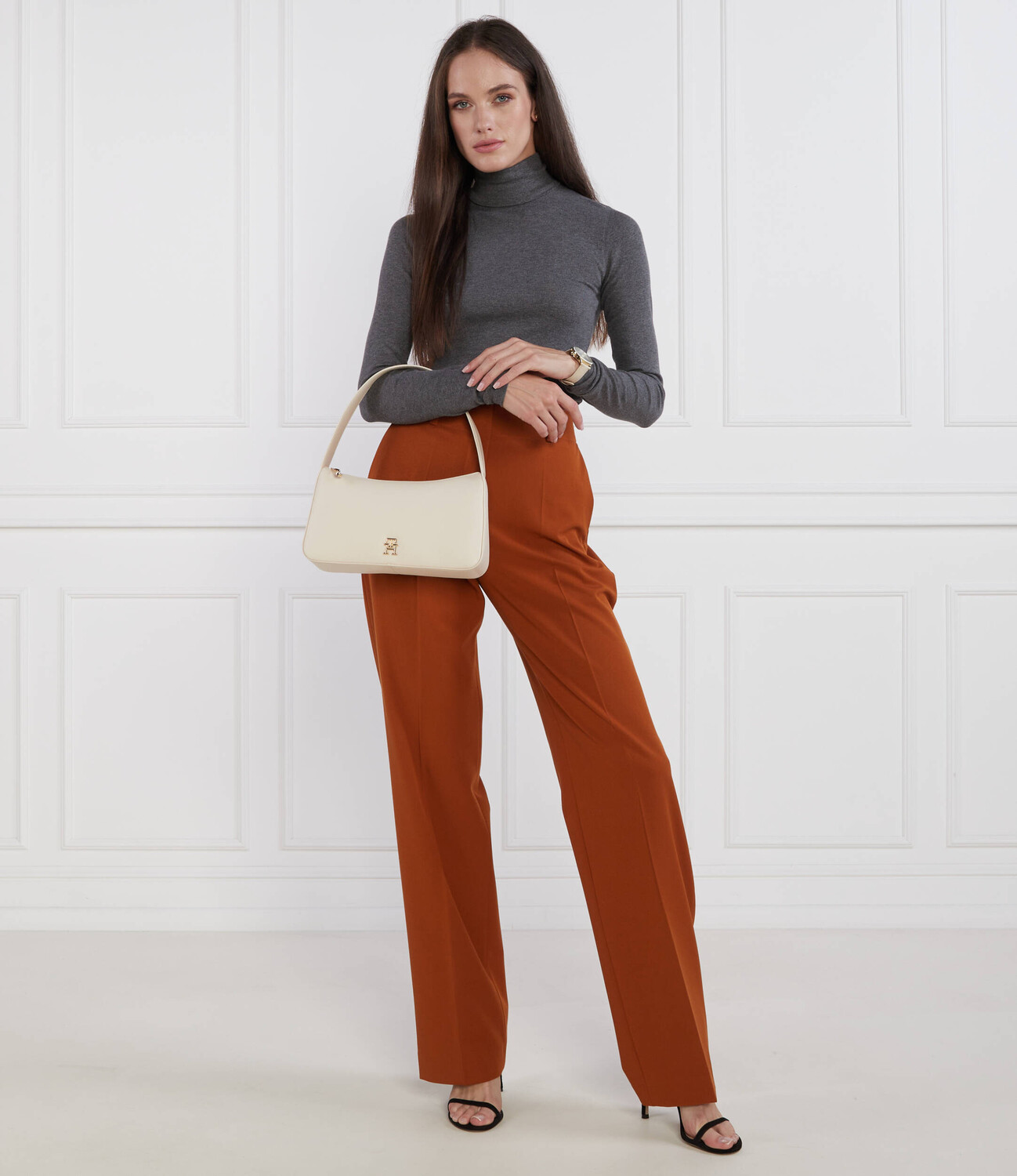 Блуза POLO RALPH LAUREN Slim Fit, цвет grafite — фото 2