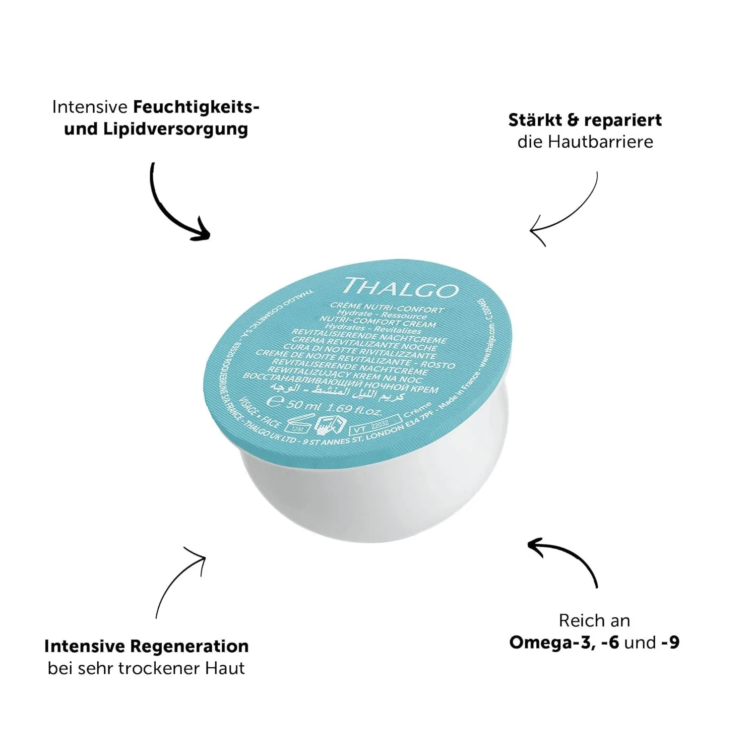 Крем для лица THALGO Rich Nutri-Comfort Cold Cream Marine 2.0, 50 мл (сменный блок) Thalgo, Refill Capsule — фото 2