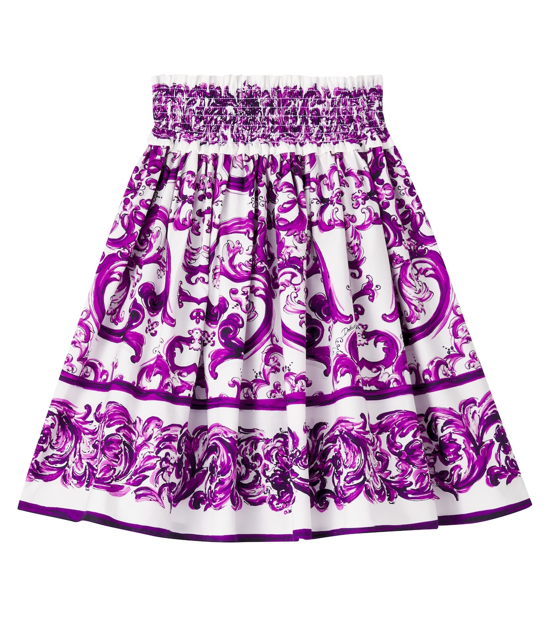 

Юбка из поплина с майоликовой печатью Dolce&Gabbana Kids, Maiolica 3L Viola