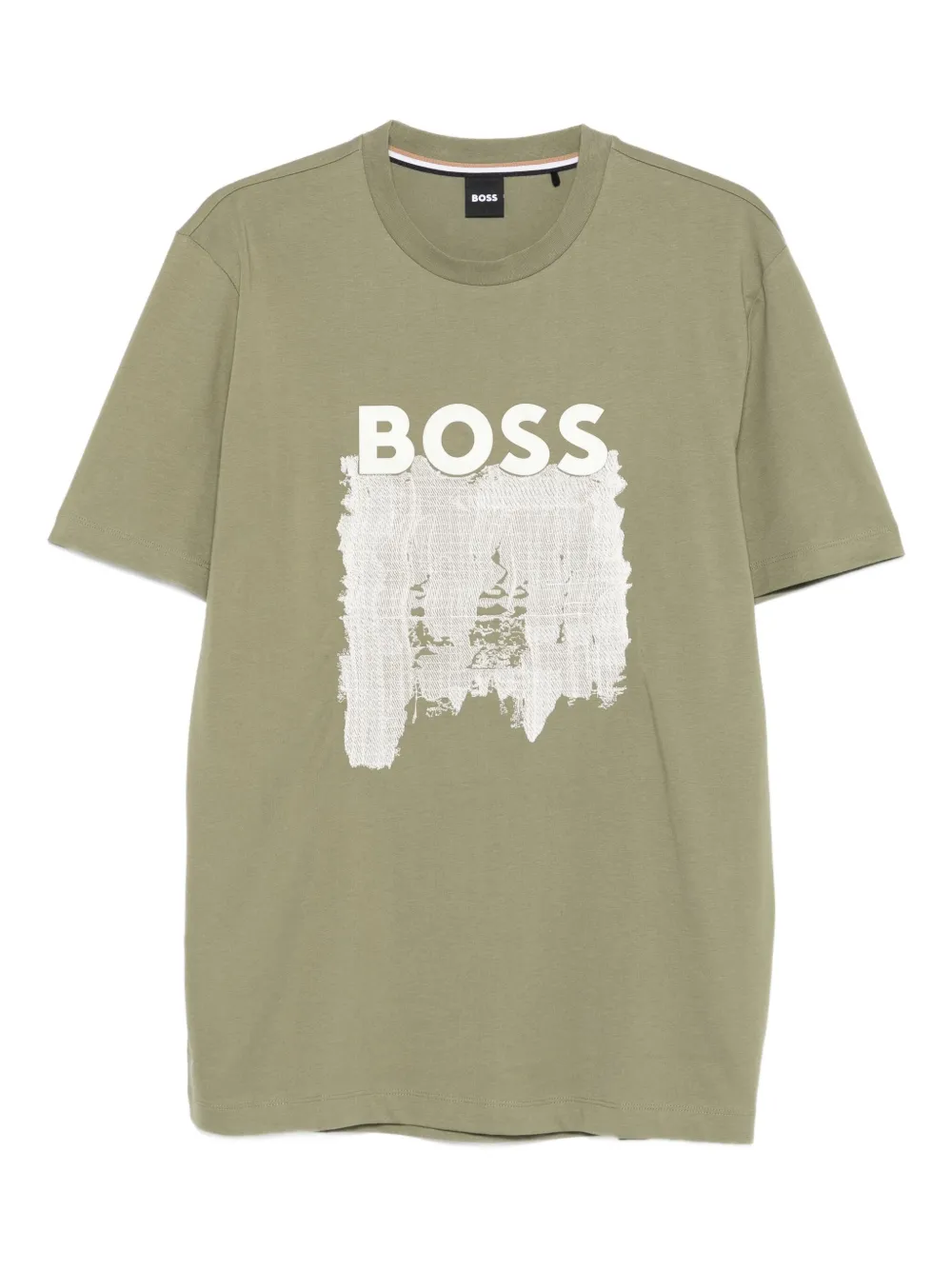 

Хлопковая футболка с логотипом BOSS, зеленый