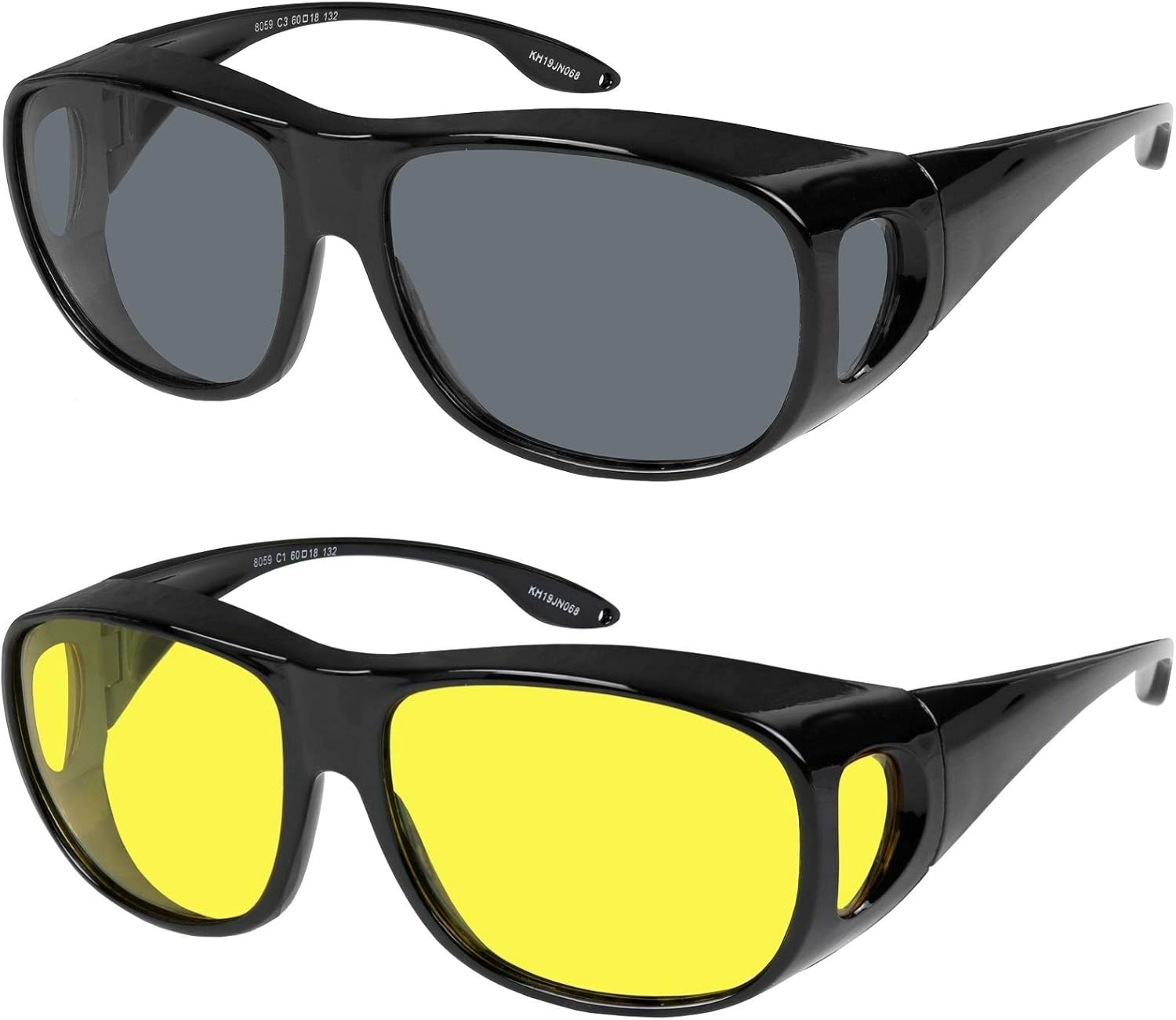 

Солнцезащитные очки с поляризованными линзами, надеваемые поверх обычных очков, обеспечивают 100% защиту от УФ-излучения. Подходят для мужчин и женщин Yogo Vision, Yellow Night Driving Lens and Smoke Lens