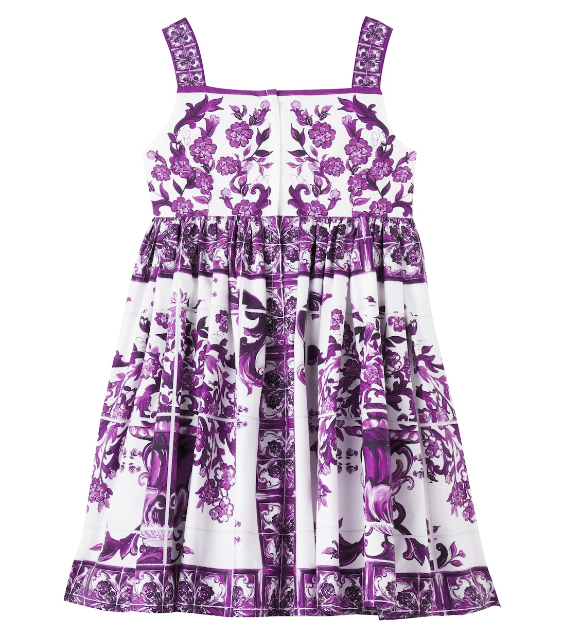 Платье из хлопкового поплина майолика Dolce&Gabbana Kids, Mix Maiolica Viola — фото 4