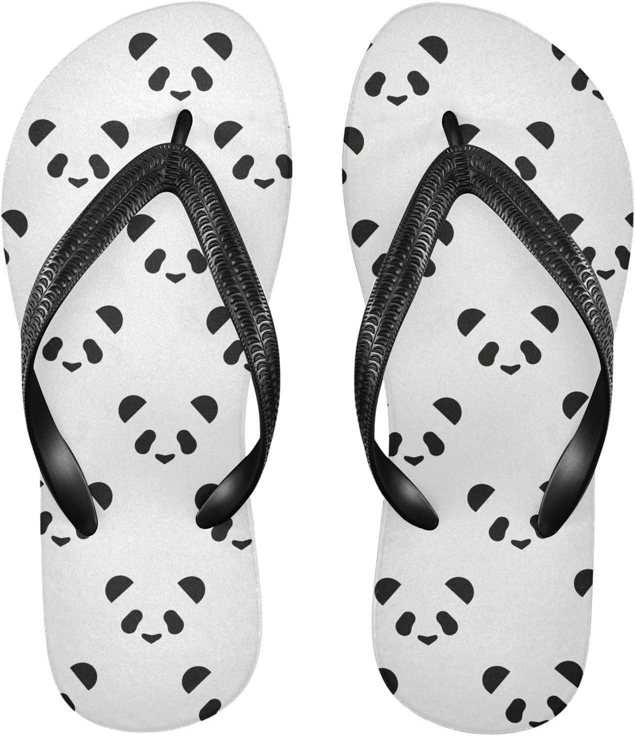 

Женские и мужские пляжные шлепанцы Panda черно-белые, для лета, для душа 2301743 Kfbe