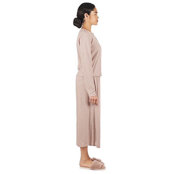 

Женский комплект: рубашка на пуговицах и капри в цветном блоке Memoi, Blush Taupe Heather
