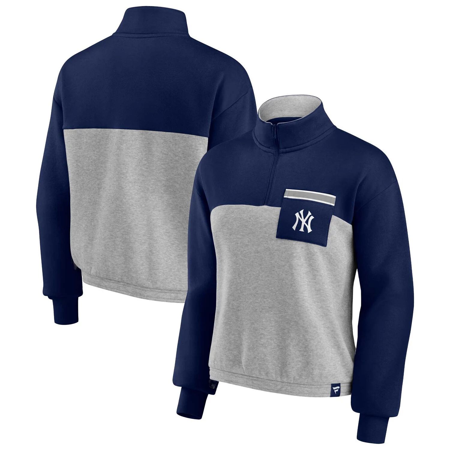 

Женский топ Fanatics Branded темно-синего/серого цвета с молнией на четверть талии New York Yankees Iconic Fanatics, Синий, Женский топ Fanatics Branded темно-синего/серого цвета с молнией на четверть талии New York Yankees Iconic Fanatics