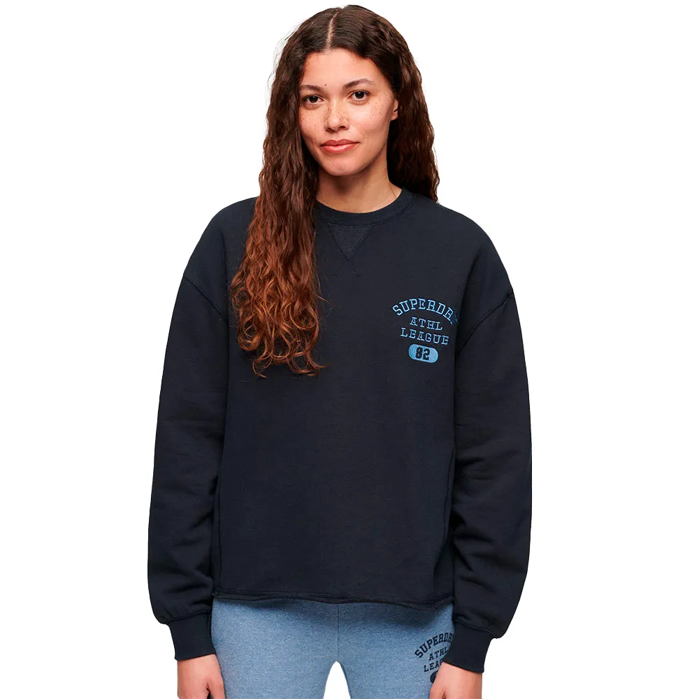 

Толстовка Superdry Athletic Loose Crop Crew, синий