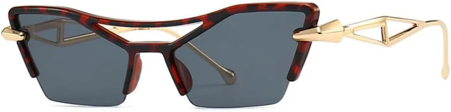 

Маленькие солнцезащитные очки «кошачий глаз» для женщин и мужчин, ретро-солнцезащитные очки для женщин с защитой от УФ-излучения UV400 MTZJH, Leopard Black