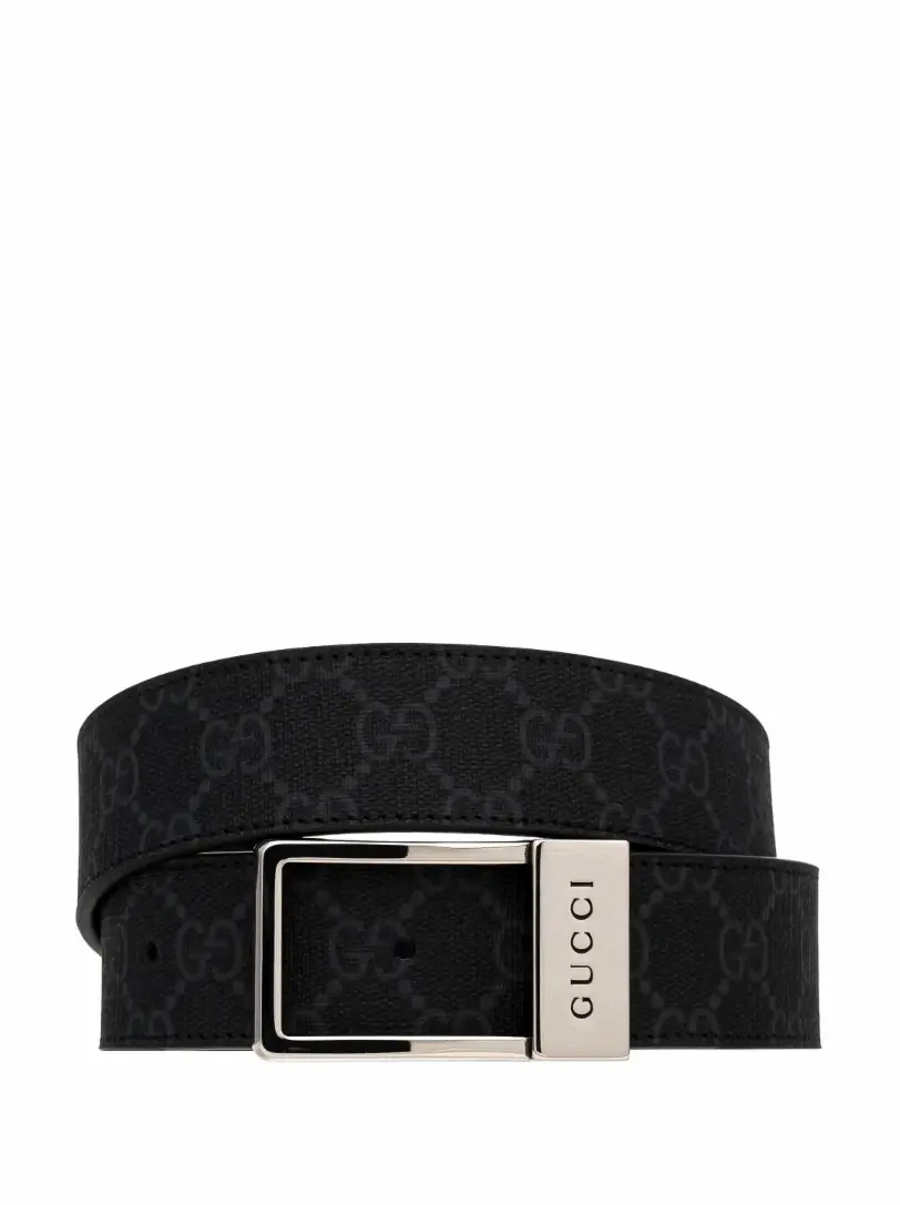 

Кожаный ремень GG Supreme Gucci, черный
