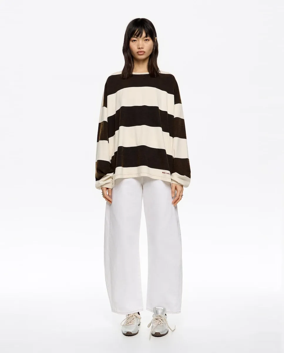 

Женские брюки прямого кроя с высокой посадкой Barrel Bimba Y Lola, белый