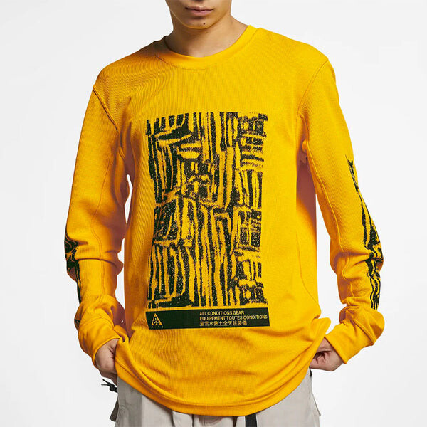Толстовка Men's Nike ACG Outdoor Sports Printing Round Neck Pullover Yellow, желтый — фото 2