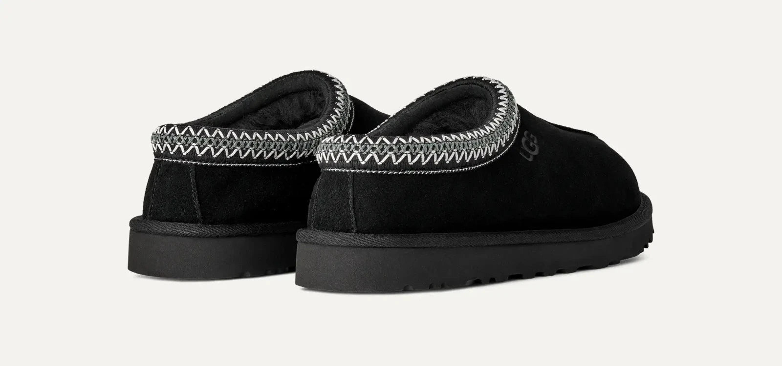 Мужские тапочки UGG Tasman II 1174671-BLK, черные, из замши, с подкладкой из овчины, без застежек, GUG228 Ugg, черный — фото 4