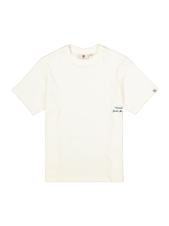 

Garcia Футболка с принтом на спине, свободного кроя, кремового цвета, Бежевый, Garcia Футболка с принтом на спине, свободного кроя, кремового цвета