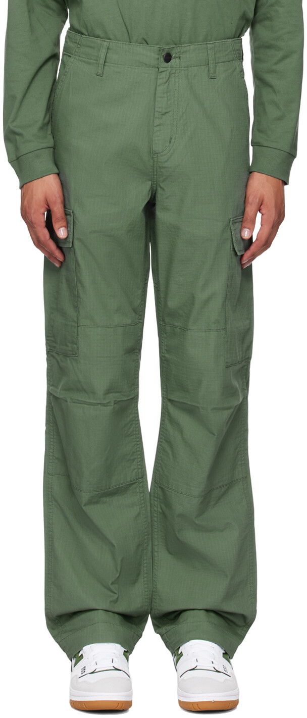 

Зеленые обычные брюки-карго Carhartt Work In Progress, Duck green
