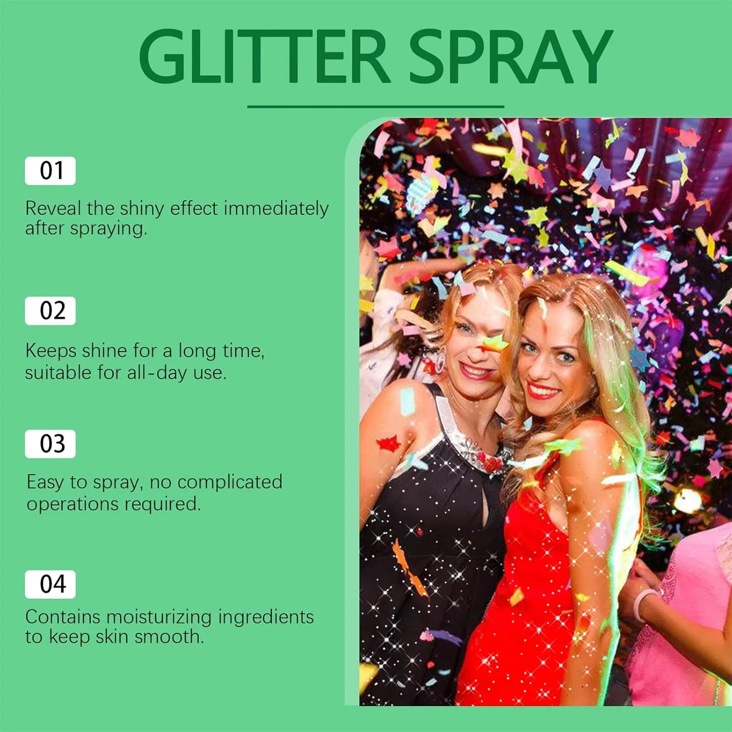 Блеск для тела Shiny Glitter Body Spray, 100 мл Generic — фото 4