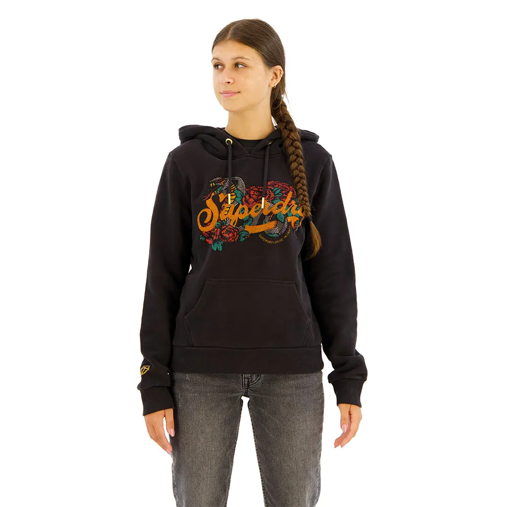 

Худи Superdry Tattoo Script Graphic, черный