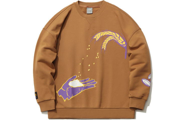

Спортивная модная коллекция толстовка мужская коричневая Lining, коричневый