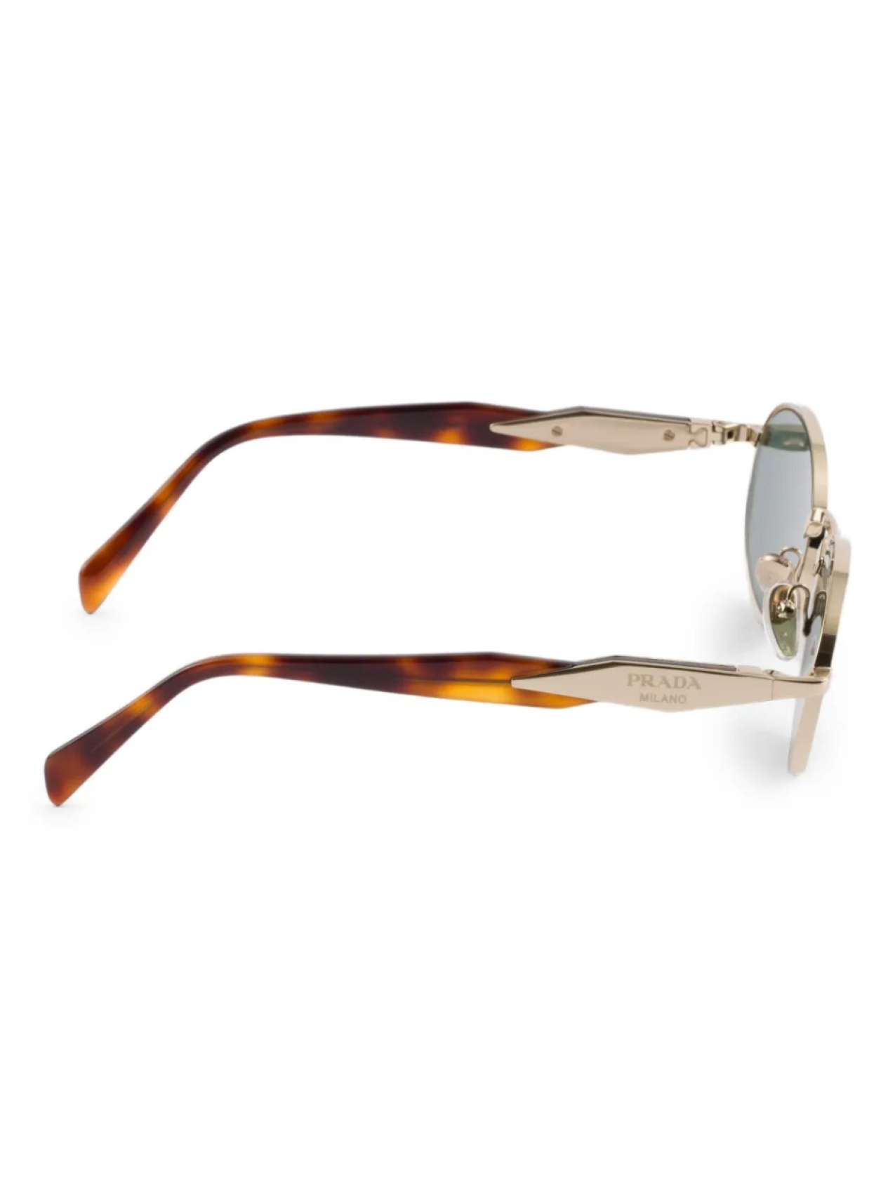 Солнцезащитные очки в овальной оправе Prada Eyewear, золотой — фото 3