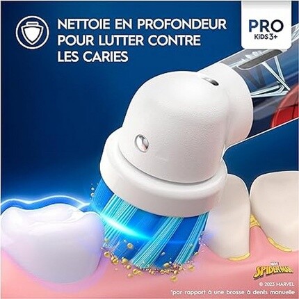 Oral-B Braun Pro Kids 1 Marvel Spider-Man электрическая зубная щетка с насадкой и дорожным футляром — фото 2