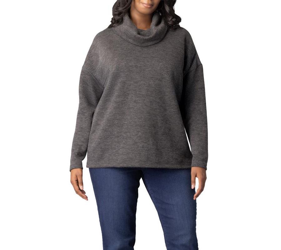 

Свитер с высоким воротником Astrid больших размеров Kiyonna, Graphite grey