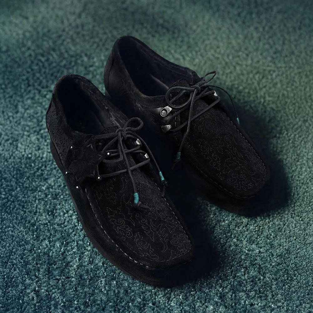 Мужские дезерты Clarks Originals x ADSB Wallabee Embroidered, чёрные